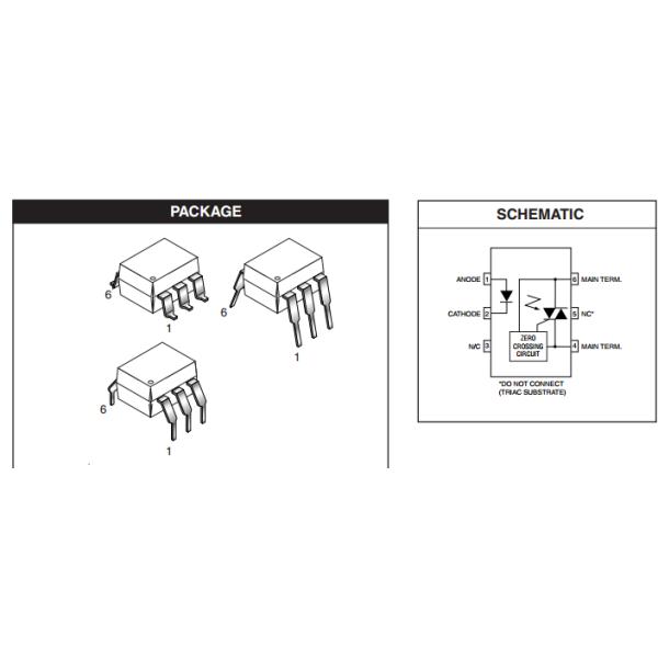 6-Pin Dip Zero Cross Optoisolators Triac Driver Output Property Of Lite-On Only Driver Optocoupler Moc3063m