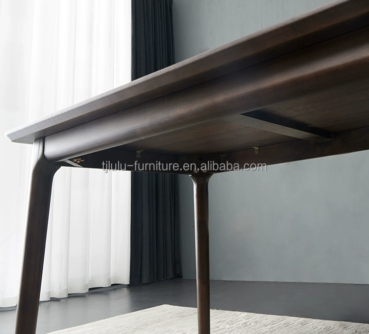 Modern Nordic Wood Dining Table And Chair Set With Rubber Wood Frame For Home Office
