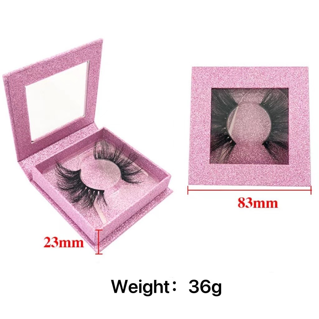350g Logo Printed Paper Lash Boxes Custom Marble Glitter Eyelash Packaging