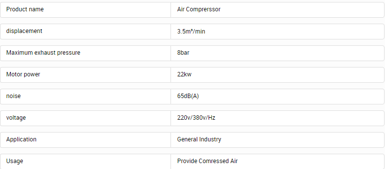 Variable Frequency 8 Bar-10 Bar Hot Sale 22 Kw 30HP Oil Iess Silent Screw Air Compressor
