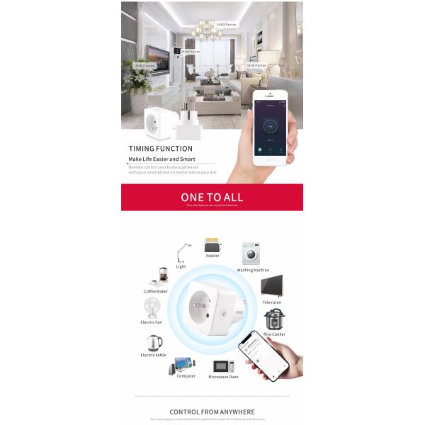 French Standard 16A Wi-Fi Smart Plug Socket With Power Metering Function