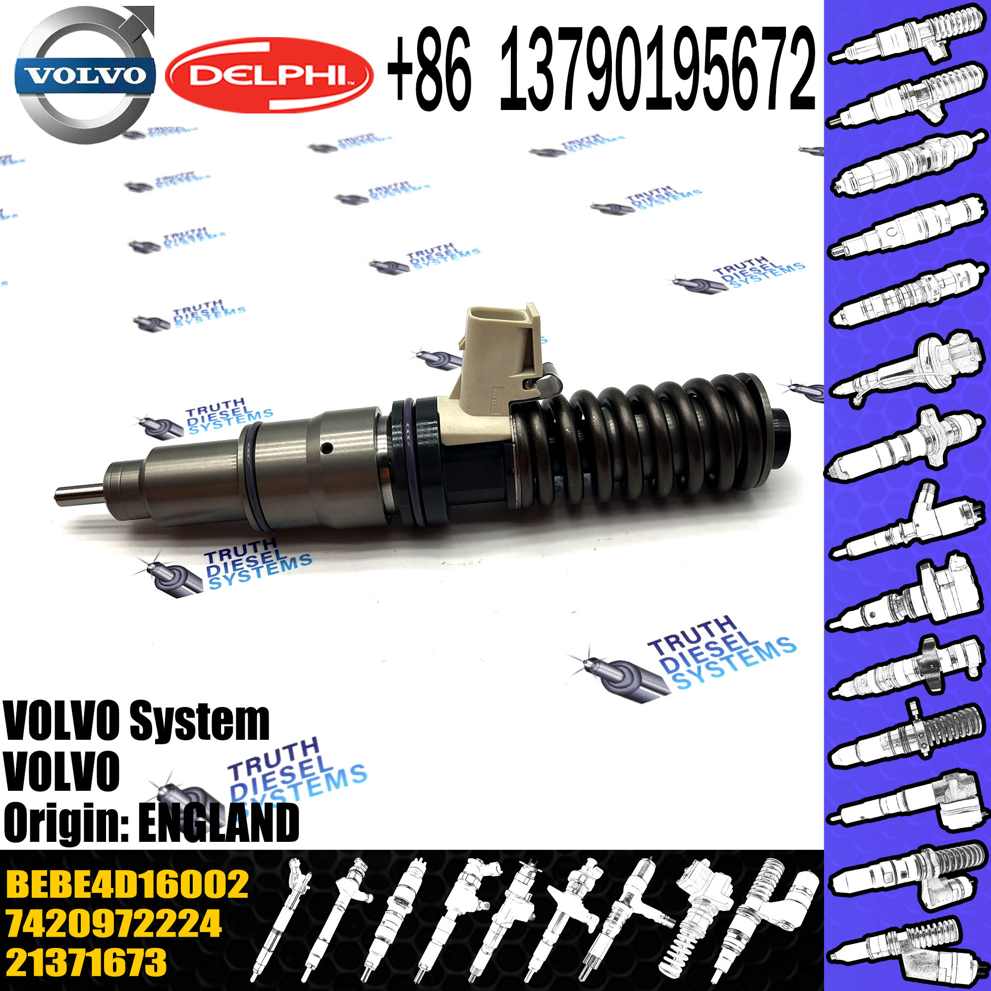 Engine 4 pins Diesel Fuel Injector 20584346 85000498 BEBE4D08002 BEBE4D16002 For VOL Truck D13