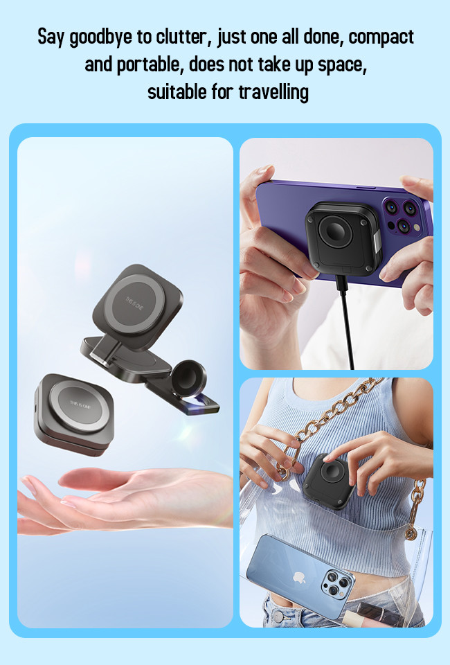 3 In 1 Wireless Charging Stand With Hidden Watch Charger For Space Efficiency
