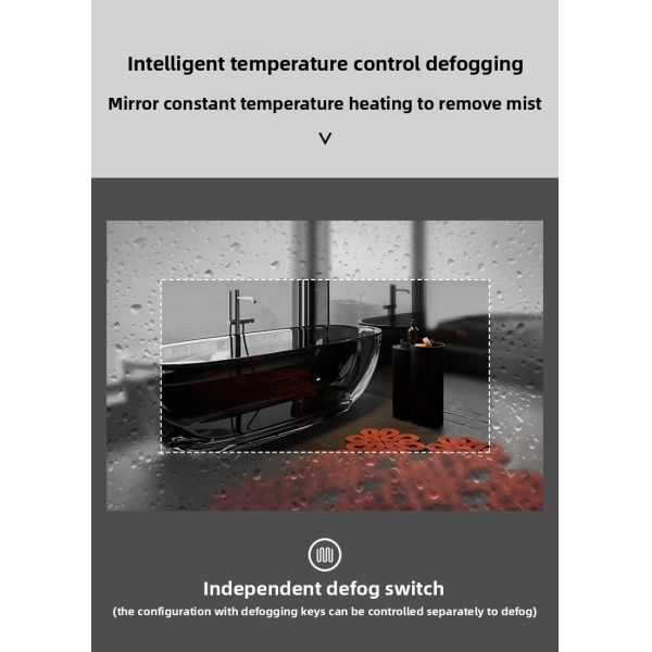 Luxury Modern Design LED Rectangular Bath Premium Hotel Elegant Apartment Hot Villas Square Washroom Touch Switch Stainless