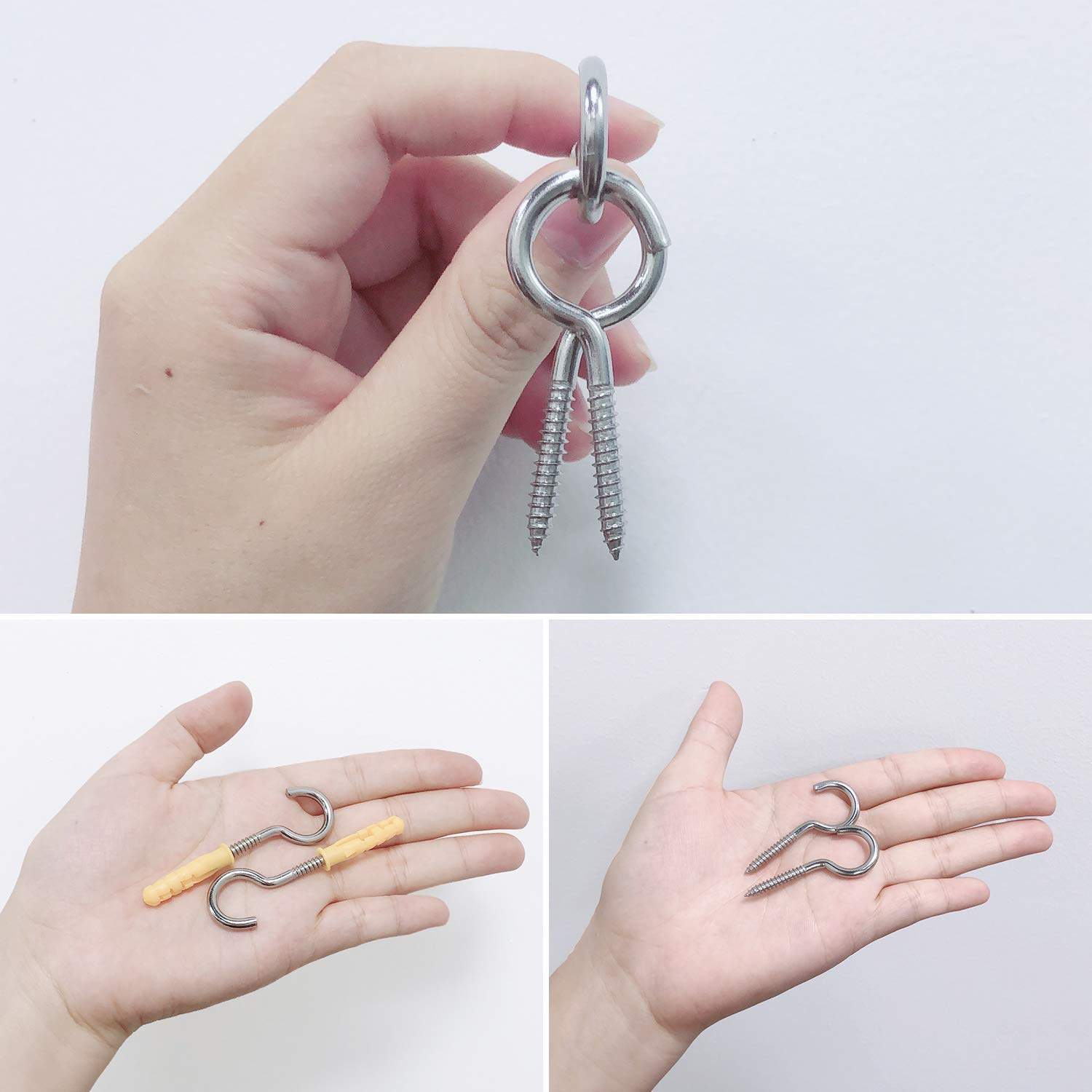 304 Stainless Steel Strong Eye Screw Hook for Indoor and Outdoor Craft JIS Standard ZINC PLATED Finish