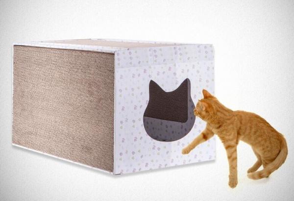Buy Light Weight Corner Cat Scratcher , Heavy Duty Cardboard Scratching Box For Cats at wholesale prices