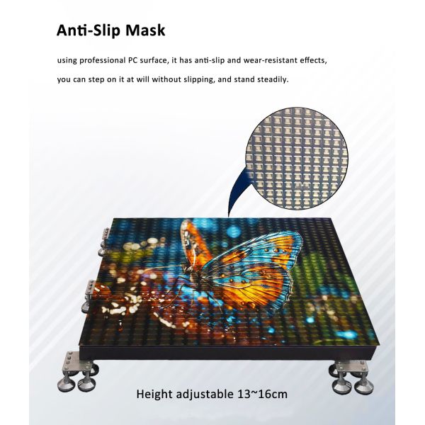 Energy Saving Waterproof High Definition Full Color Human Interactive LED Floor Tile Screen