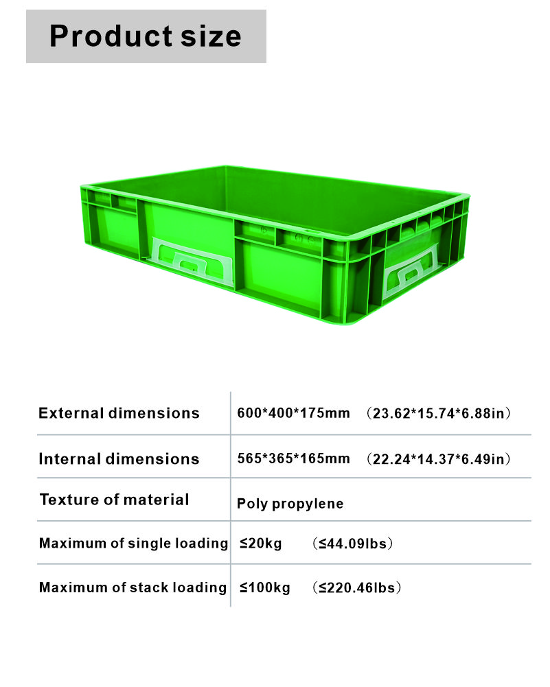 Customized Logo Solid Box Stackable Storage Plastic Warehouse Durable Turnover Crates