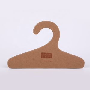 Quality Eco Friendly Paper Baby Hangers Printed Logo Kraft Cardboard Hanger For Kids Clothing for sale