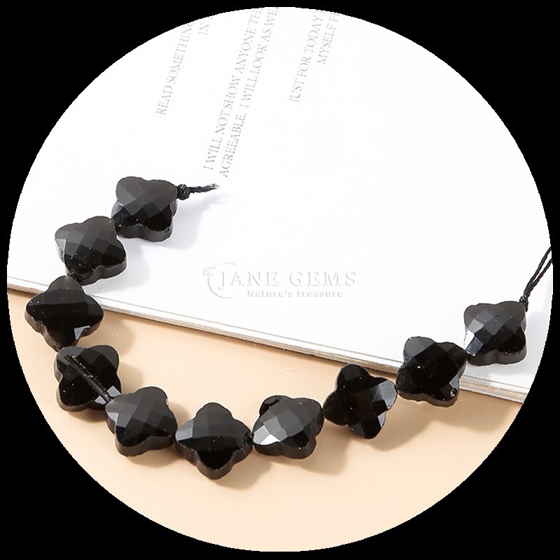 Sunstone Lapis Lazuli Gem Bead Natural Crystal Clover Shape Stone Loose Bead Strands For Bracelets