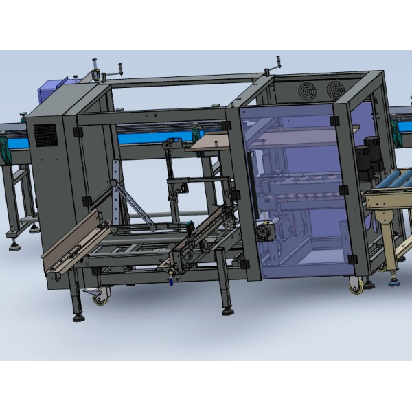 Carton filler machine close-up