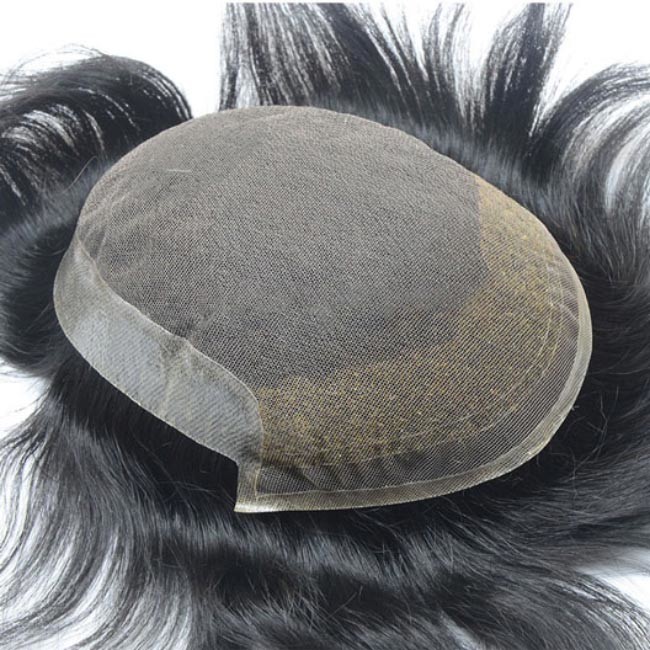 Realistic Indian Mens Toupee Human Hair Wig 60g-65g Oem In Bulk