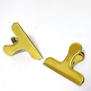 Quality Custom Brass Bulldog Clip for Office Bill Ticket Gold Duckbill Metal Paper Binder Clip for sale