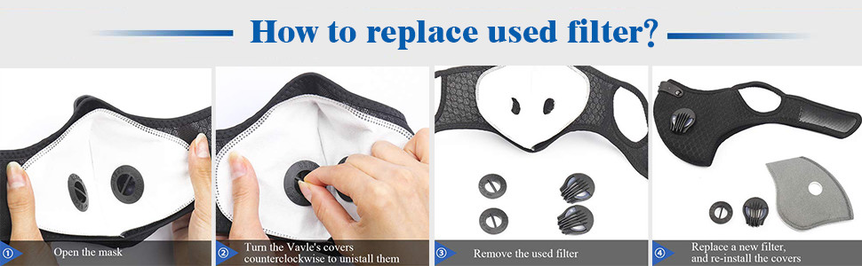 5Ply PM2.5 Protective Filter Face Mask with 2 exhalation valves Outdoor Sports Bike Motorcycle Face Mask
