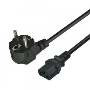 China Durable 2pin Plug Black EU Power Cord 1m 1.5m For Laptop Computer Monitor on sale