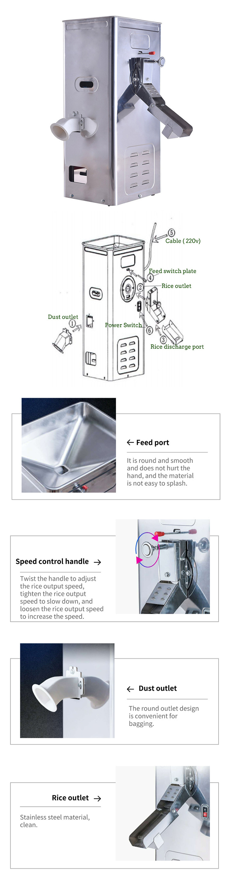 220V Grain Processing Machine