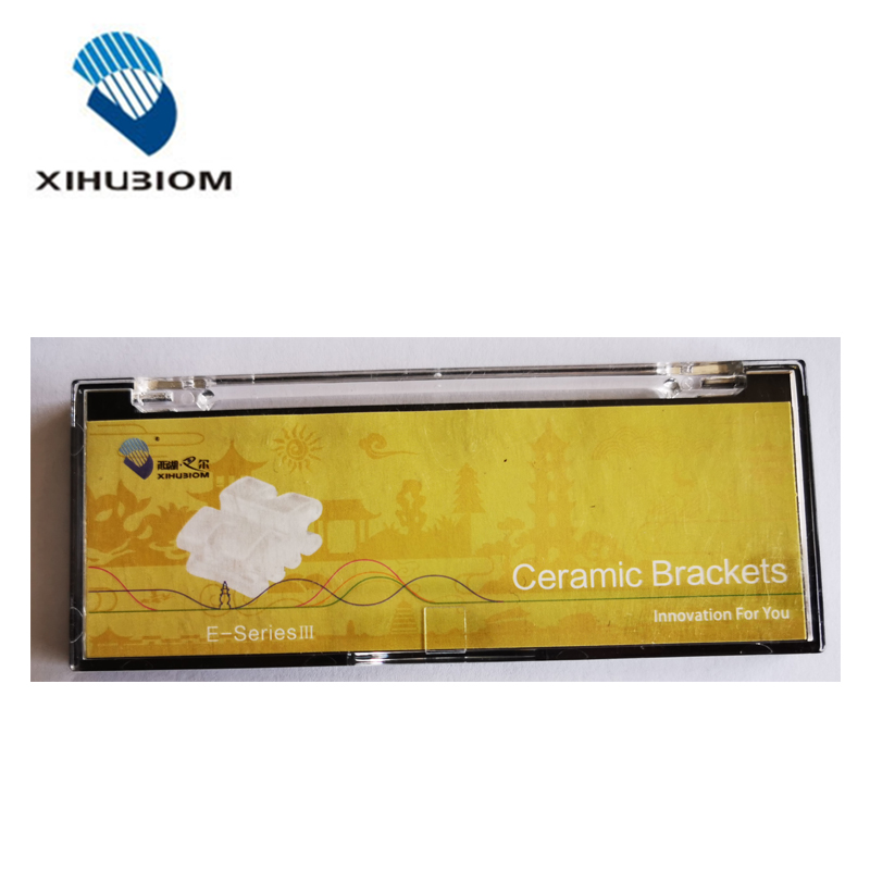 Orthodontic E Series III Dental Self Ligating Ceramic Brackets Mesh Base