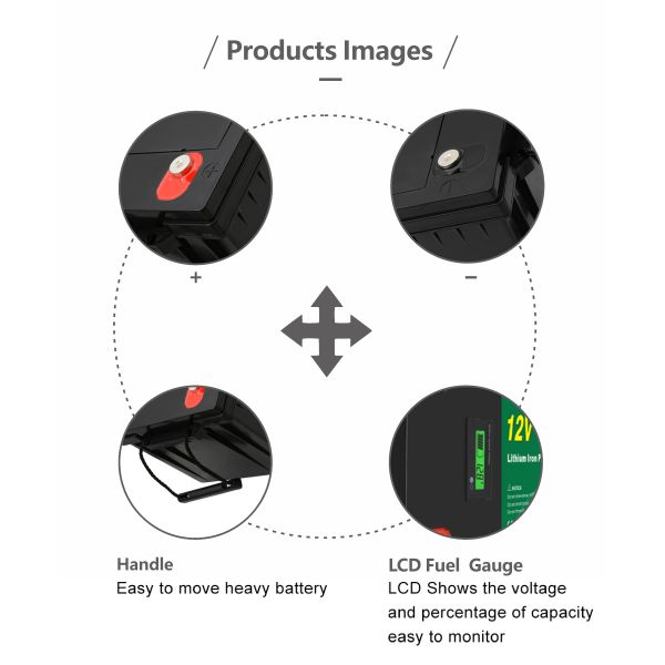 Solar Batteries 12V Rechargeable Lithium Battery Portable Solar Energy Storage Battery 12V 250AH 2.5KWH