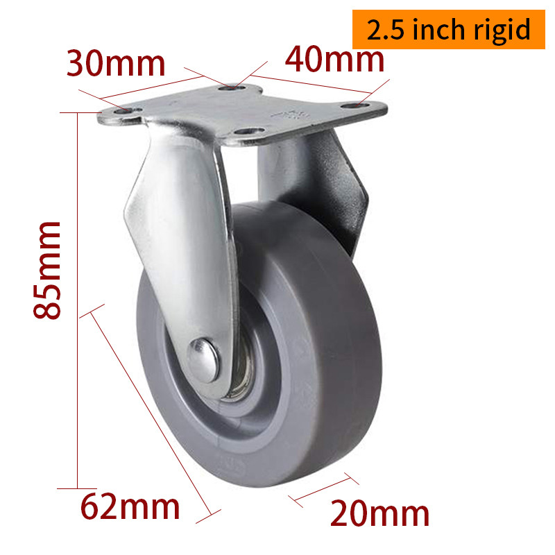 2 Inch Rigid Caster Wheels 35kg Mini Swivel Casters 2625P-56