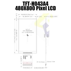 Sunlight Readable TFT LCD Module 4.3 Inch 480x800 NT35510