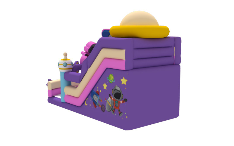 ODM / OEM Inflatable Double Slides Alien Moon Astronaut Inflatable Slides For Kids