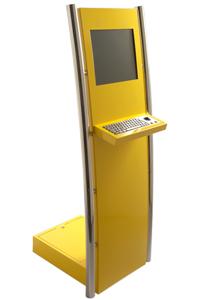 China K2 Selfservice internet kiosk with stainless steel pole and metal keyboard on sale
