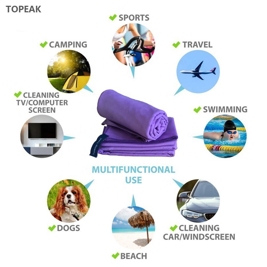 200gsm Recycled Microfiber Suede Towel Yoga Fitness Exercise Fast Drying
