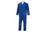 65% Polyester 35% Cotton Twill Mens Work Coveralls Mid Blue Raglan Sleeve