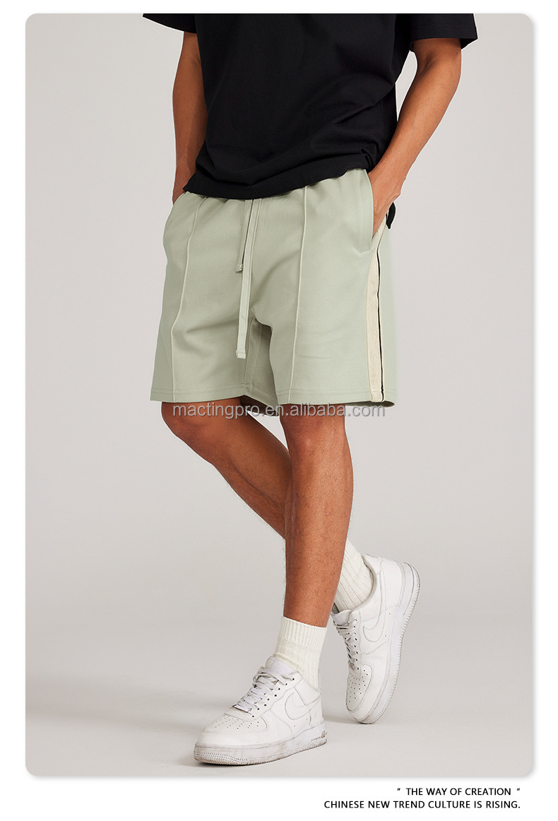 2024 Summer Men's Polyester Gym Running Side Striped Sweat Shorts in Basic Style