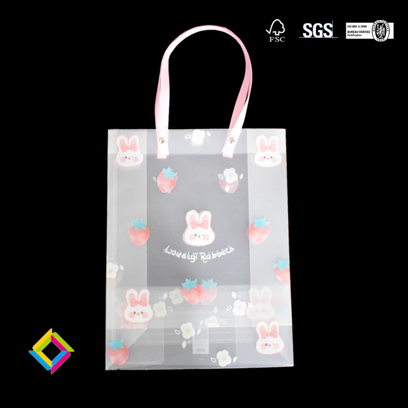 PVC Gift Bags Handbag Folding Paper Gift Packaging PVC Bag For Holiday Gift