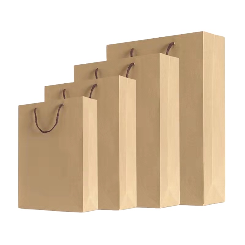 brown craft Promotional Paper Bags Zipper Top for Shoes clothing