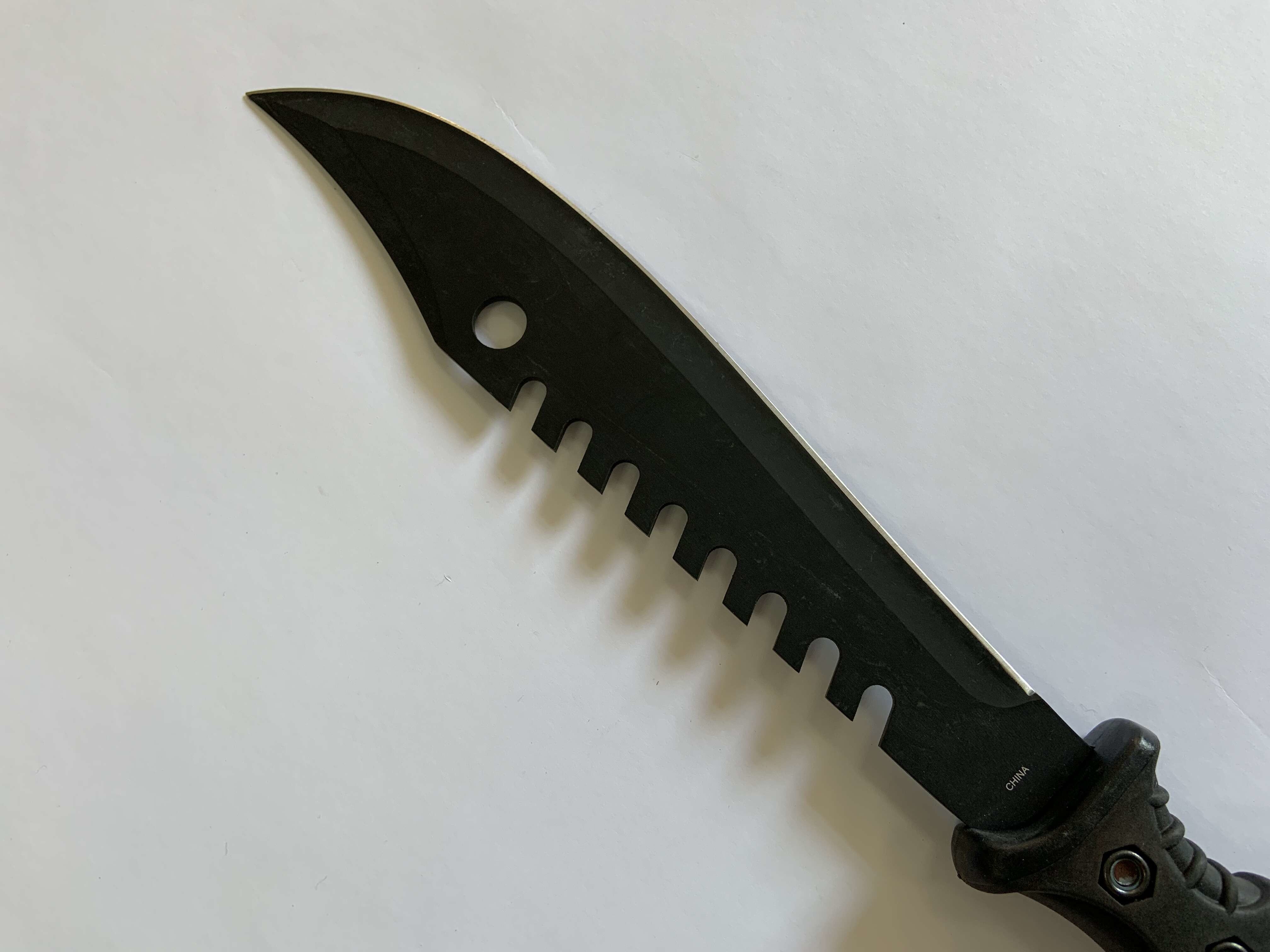 ODM 16in Rubber Handle Fixed Blade Hunting Knife 3mm Blade