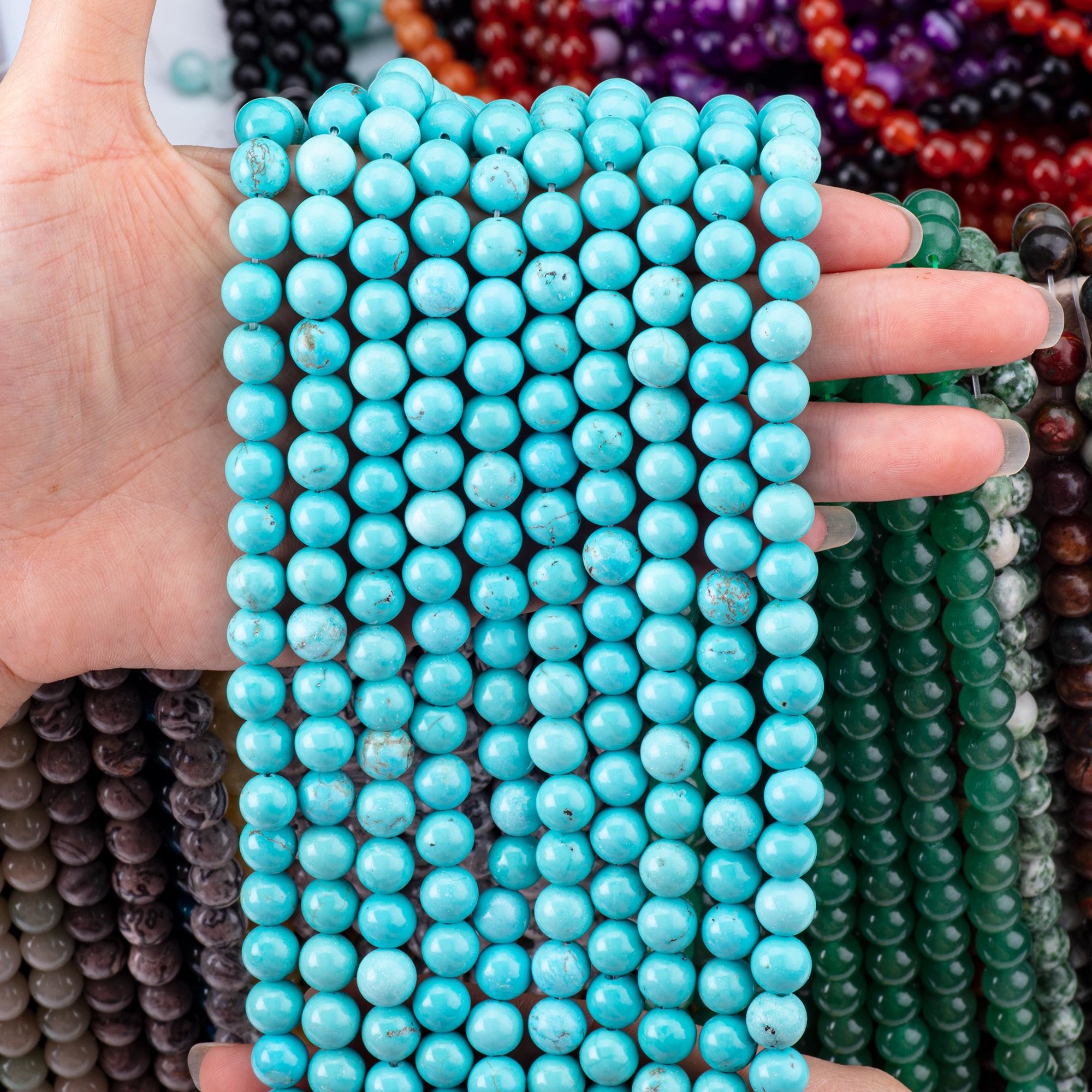 Turquoise Loose Bead Strands Semi Precious Stone Crystal Gemstone for DIY Jewelry Making