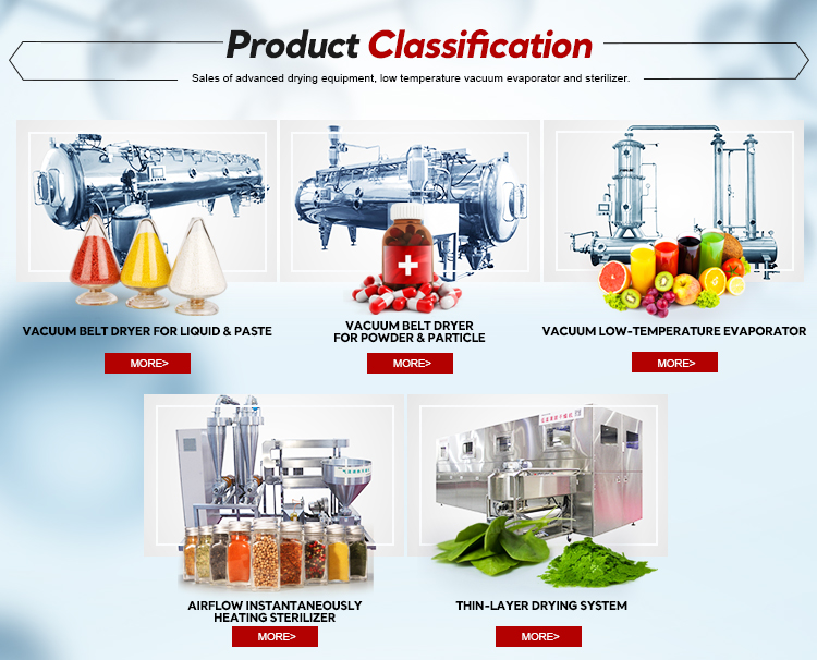 Vacuum Belt Industrial Spray Dryer