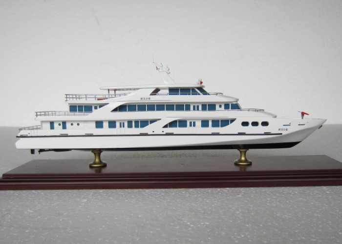 Customized Wuhan Yacht 3D Model , Cruise Ship Business Model With ABS Hand Carving