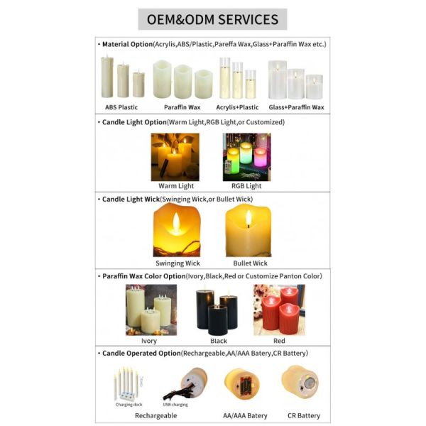 Flameless LED Candle with Timer Function and Remote Control for Realistic Flickering Effect