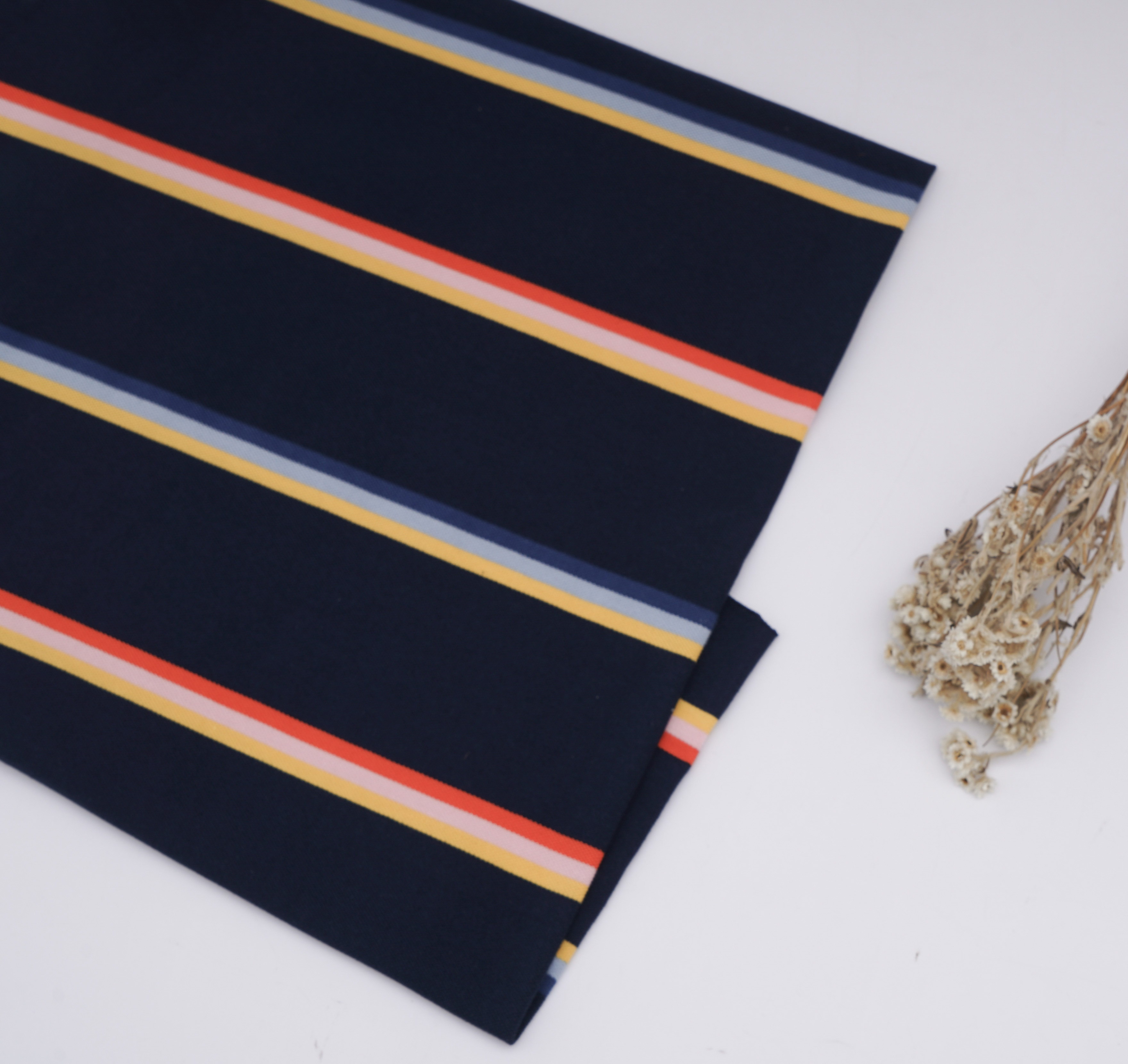 Healthy And Crisp Wear-Resistant Breathable Comfortable Striped Knit Fabric For T-Shirt