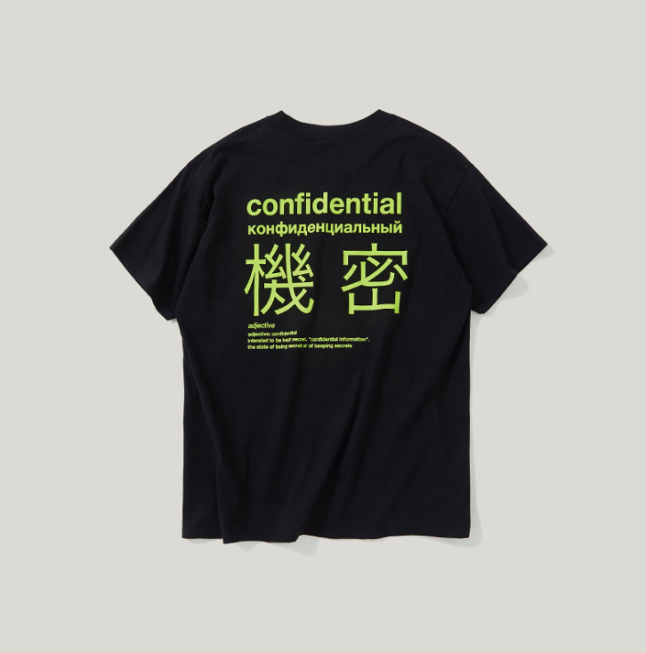 Chinese characters street printing men's oversize short sleeves