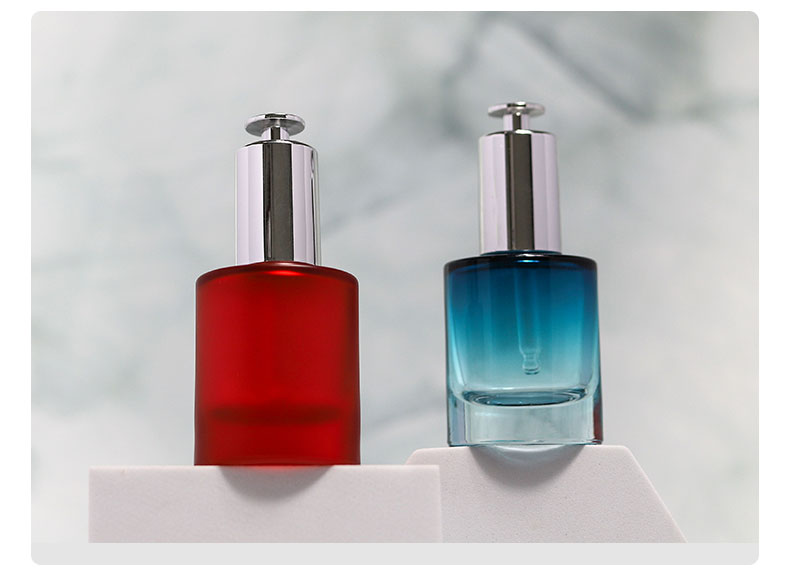 Frosted Luxury Cosmetic Packaging 30ml Black Glass Dropper Bottle