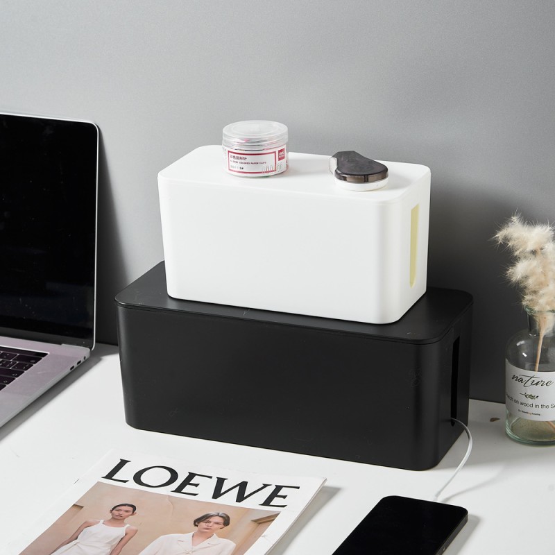 Customized Eco-Friendly Cable Management Holder Rectangle Cable Box Organizer for Electric Wire Storage