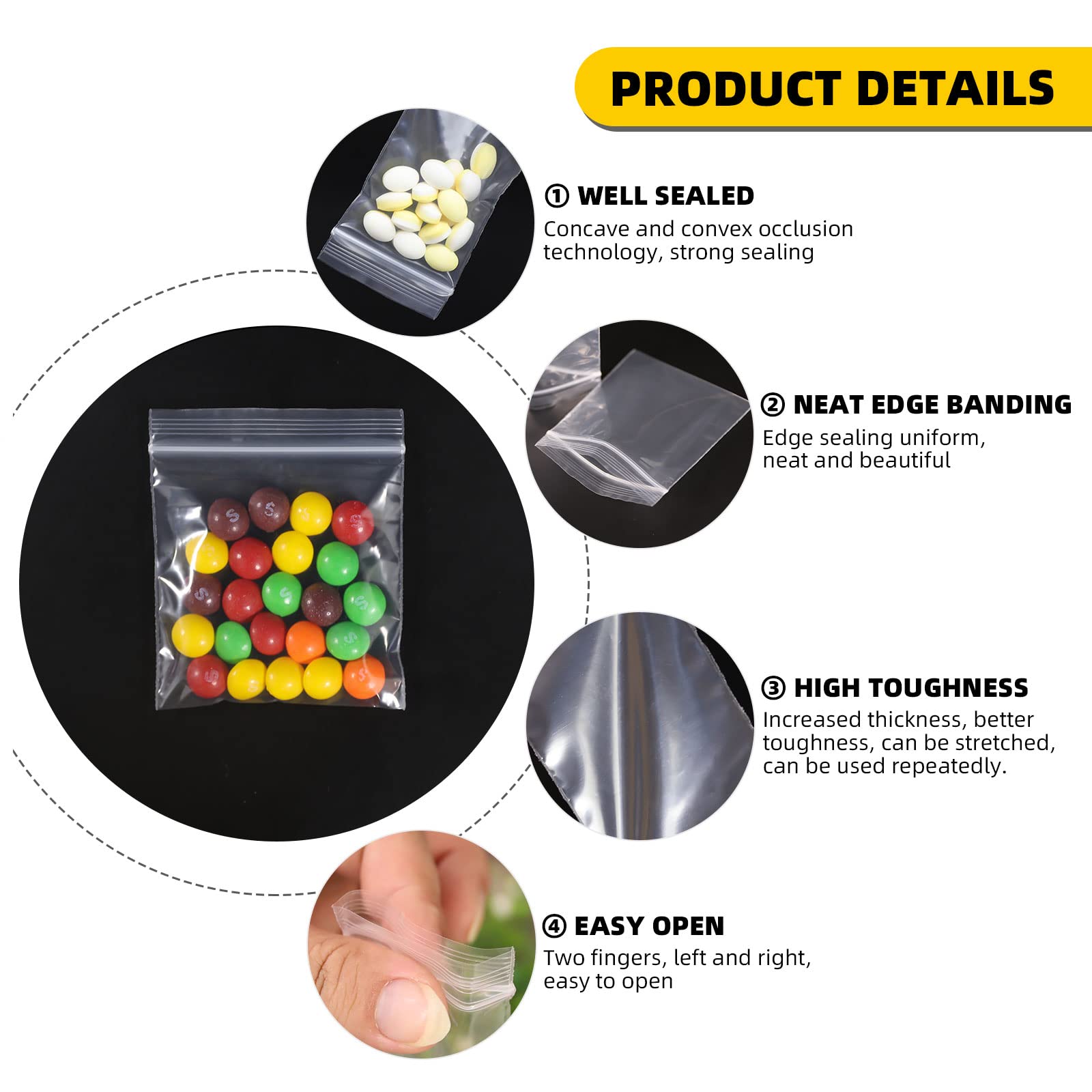 Custom Logo Compostable Zipper Bag Transparent Plastic Packaging for Easy Open Polybag
