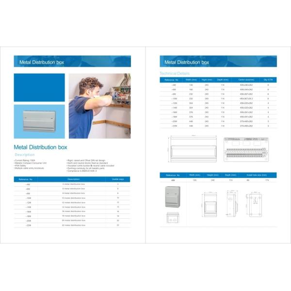 Low Voltage MCB Metal Power Distribution Box Surface Structure Wall Mount