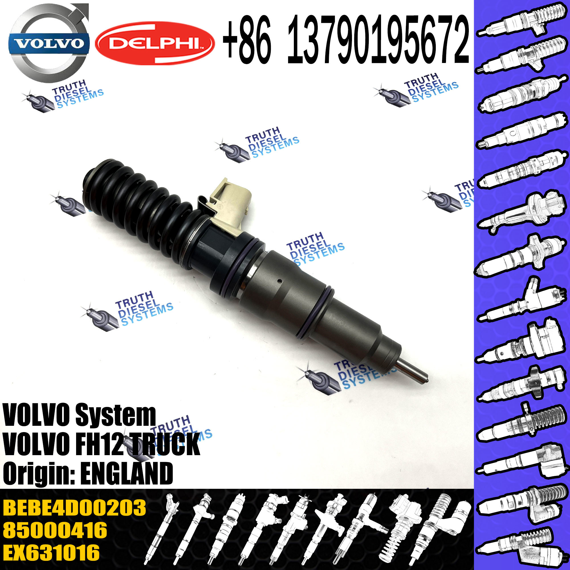 Direct Sale Diesel Fuel Injector 20547350 85000416 EX631016 BEBE4D00203 For VOL FH12 TRUCK