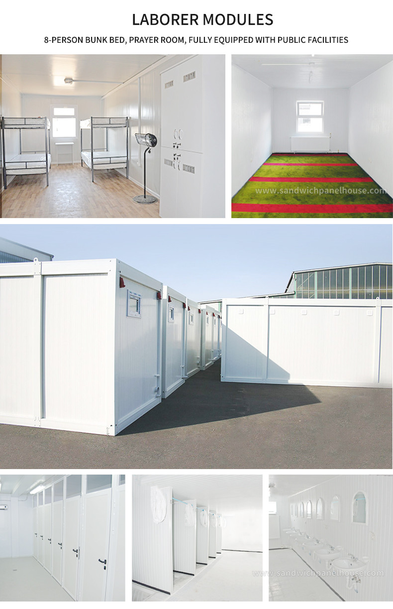 Sandwich Panels Flat Pack Prefab House Mining Site Accommodation Use