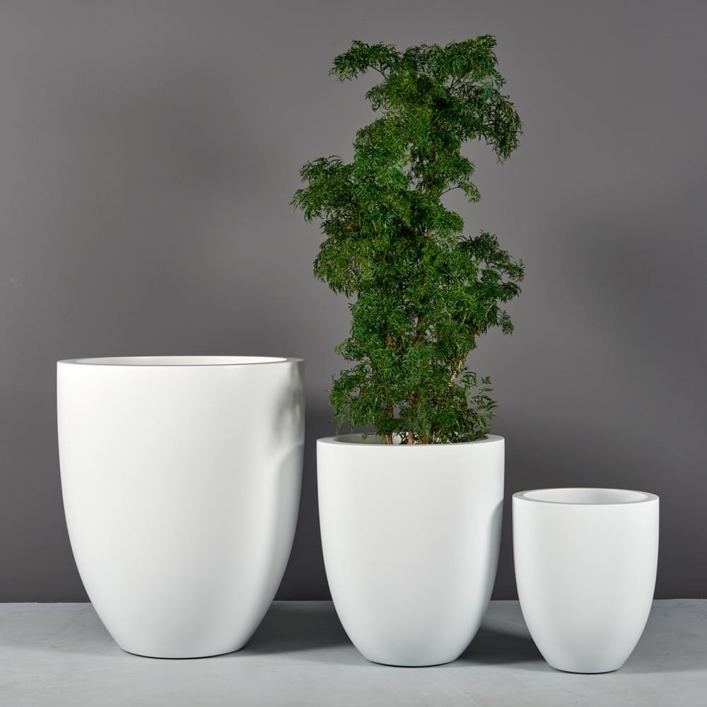 Customizable Fiberglass Flower Planters For Outdoor Gardening Decor