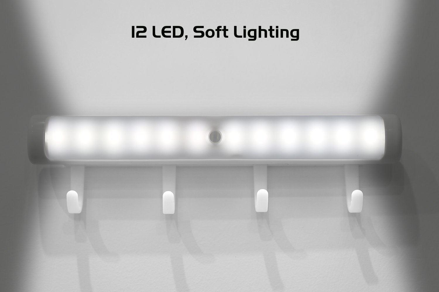 Battery powered PIR Motion Sensor Closet Light With Heavy Duty Hooks ( Removable ) - Magnetic Suction Lamp
