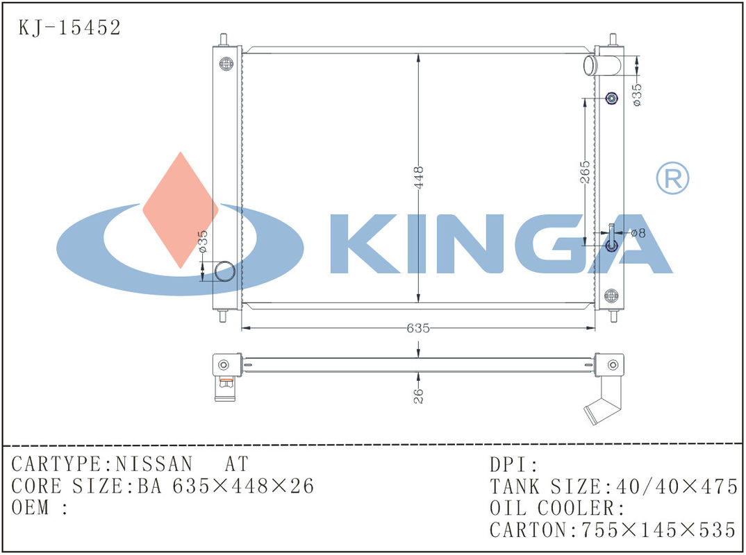 Nissan Aluminium Car Radiators For Infiniti G35'08-13 At After Market Type