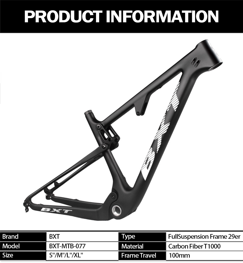 XC Carbon Mountain Bike Frame Mtb Full Suspension 29 Disc Brake