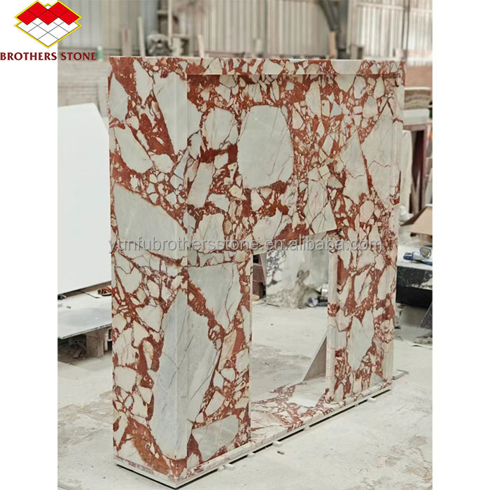 Modern Italian Style Marble Fireplace Mantel Indoor Decorative Stone Fireplace in Granite