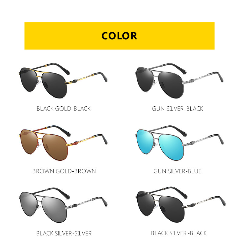 Memory Mens Metal Frame Sunglasses Spring Leg Fashion Polarized